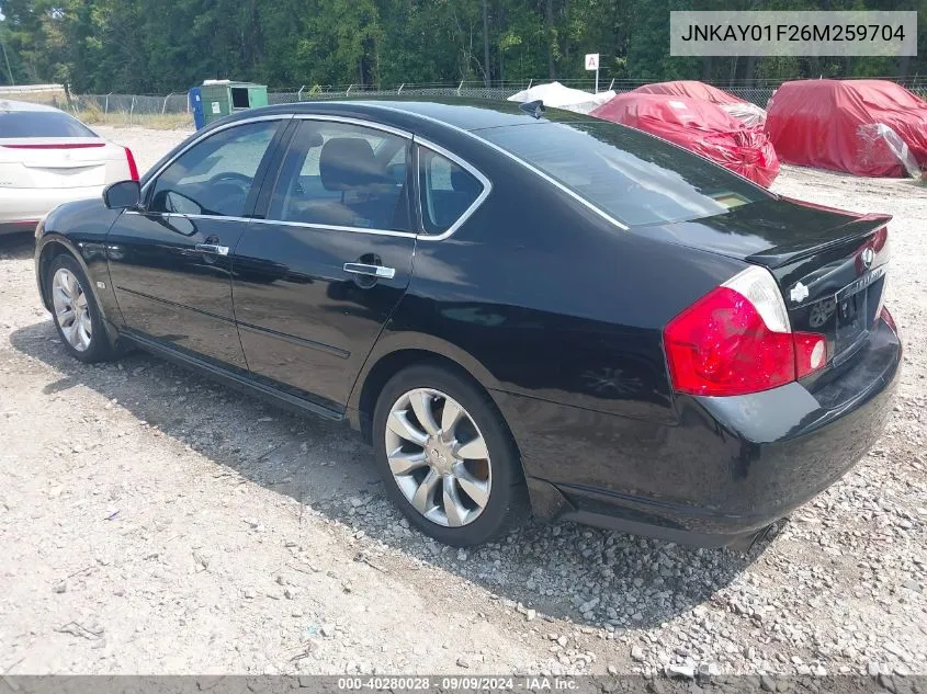 2006 Infiniti M35X VIN: JNKAY01F26M259704 Lot: 40280028