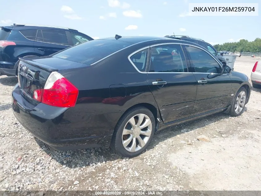 2006 Infiniti M35X VIN: JNKAY01F26M259704 Lot: 40280028