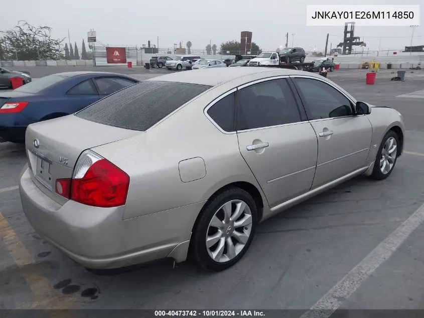 2006 Infiniti M35 Sport VIN: JNKAY01E26M114850 Lot: 40473742