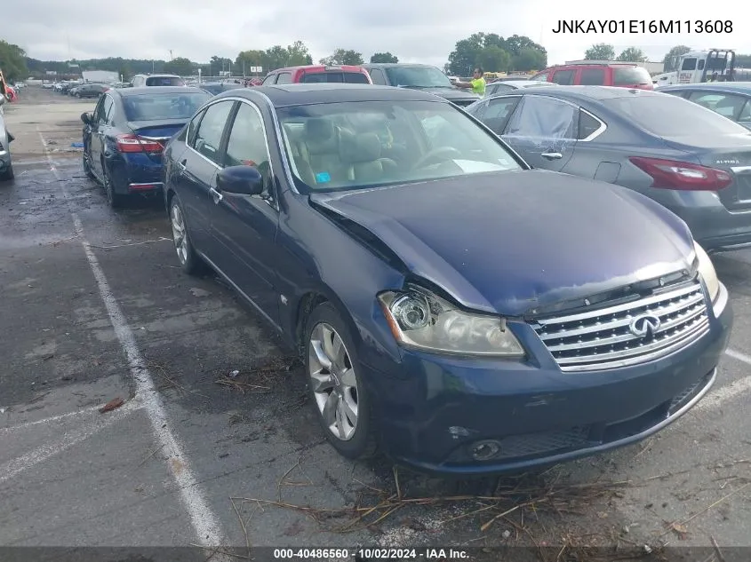 2006 Infiniti M35 VIN: JNKAY01E16M113608 Lot: 40486560