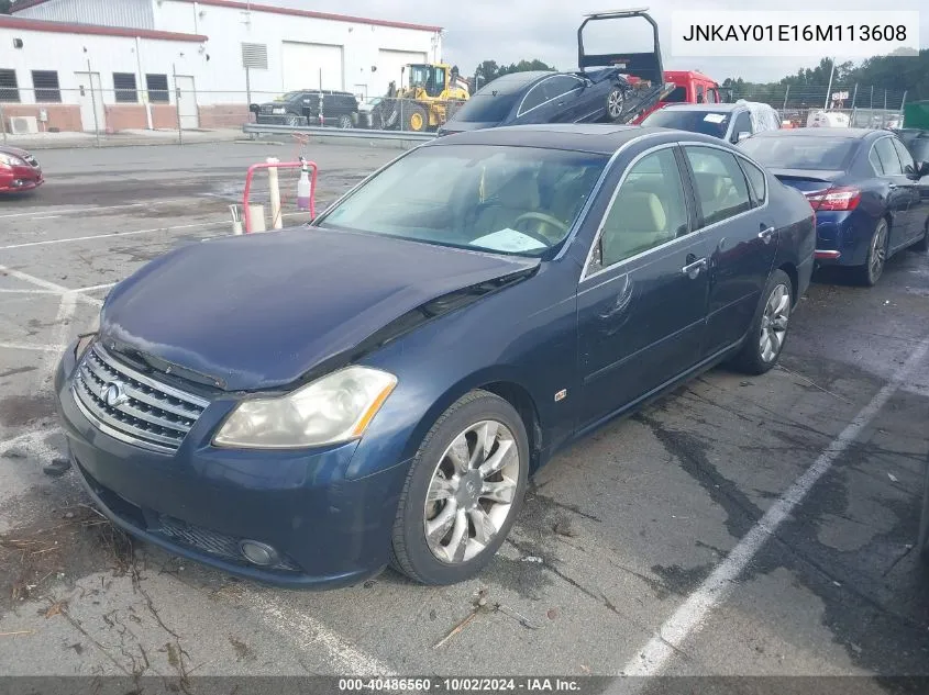 2006 Infiniti M35 VIN: JNKAY01E16M113608 Lot: 40486560