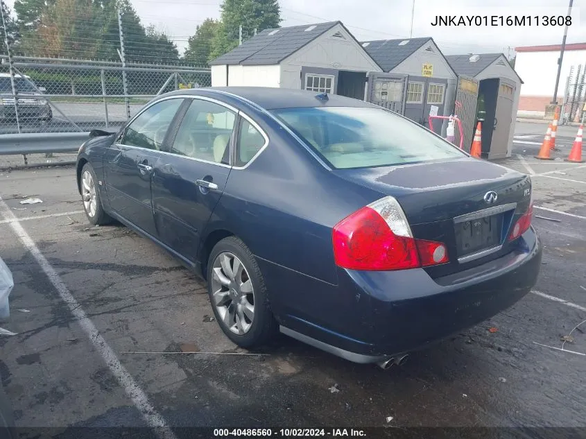 2006 Infiniti M35 VIN: JNKAY01E16M113608 Lot: 40486560