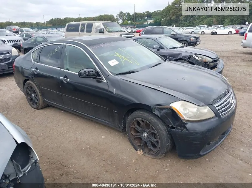 2006 Infiniti M35X VIN: JNKAY01F46M258375 Lot: 40490191