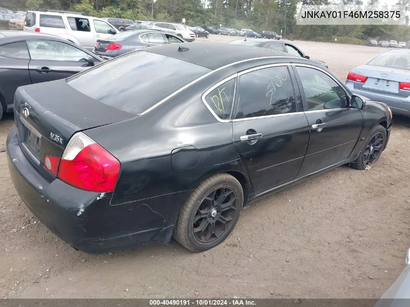 2006 Infiniti M35X VIN: JNKAY01F46M258375 Lot: 40490191