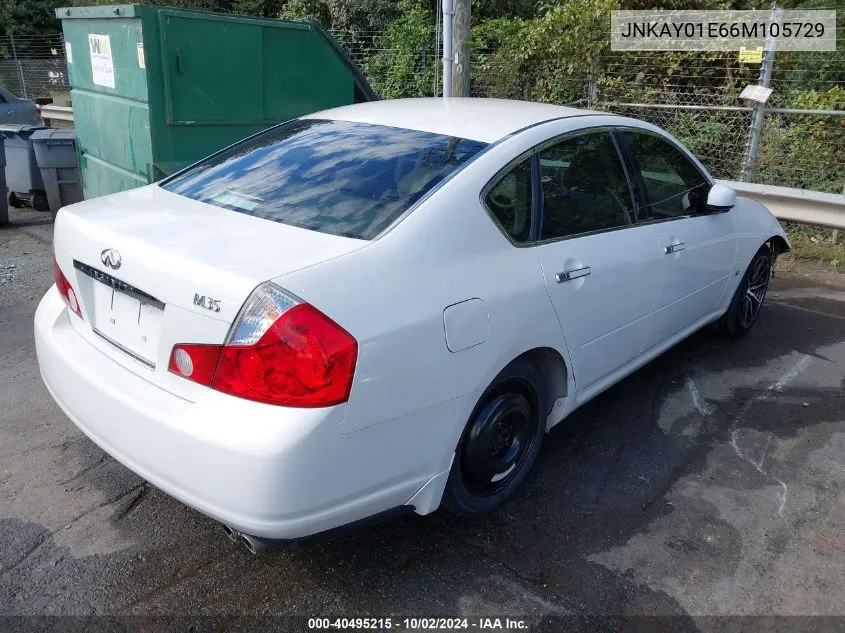 2006 Infiniti M35 VIN: JNKAY01E66M105729 Lot: 40495215