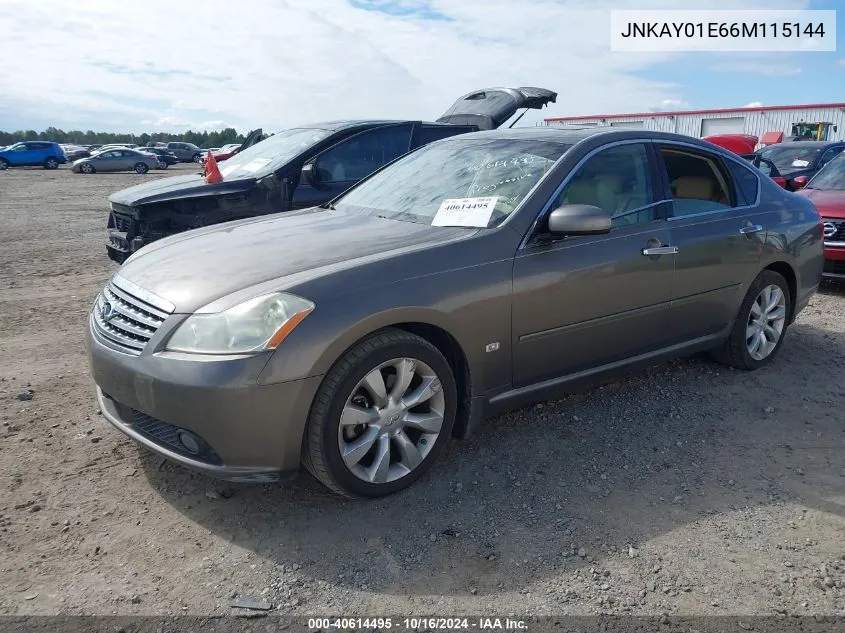 2006 Infiniti M35 VIN: JNKAY01E66M115144 Lot: 40614495