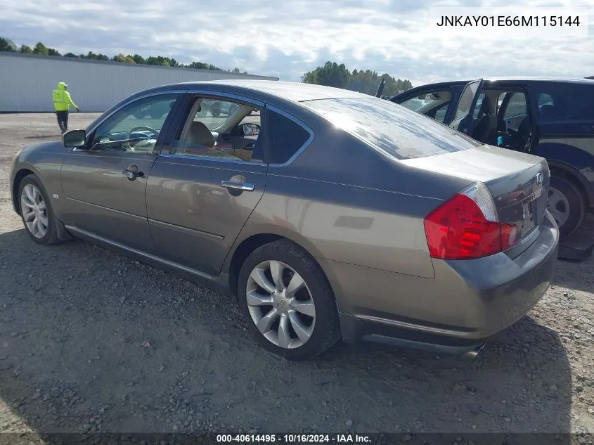 2006 Infiniti M35 VIN: JNKAY01E66M115144 Lot: 40614495