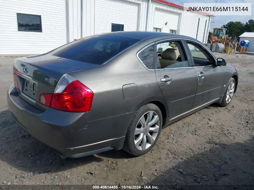 2006 Infiniti M35 VIN: JNKAY01E66M115144 Lot: 40614495