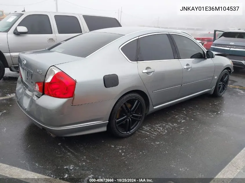 2006 Infiniti M35 Sport VIN: JNKAY01E36M104537 Lot: 40672666