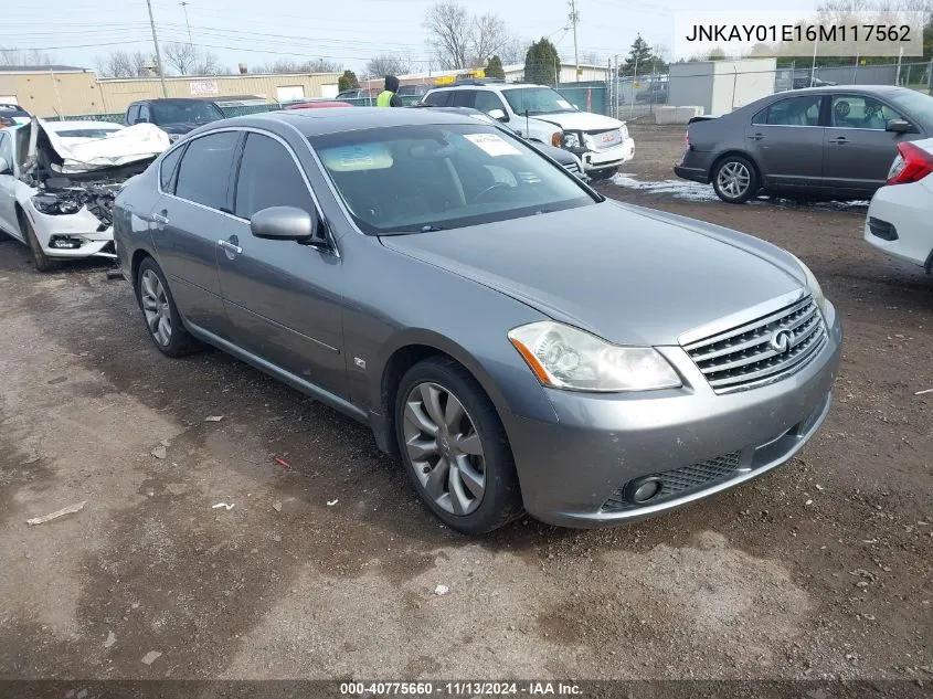 2006 Infiniti M35 VIN: JNKAY01E16M117562 Lot: 40775660