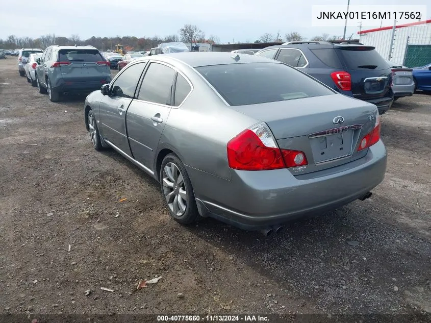 2006 Infiniti M35 VIN: JNKAY01E16M117562 Lot: 40775660