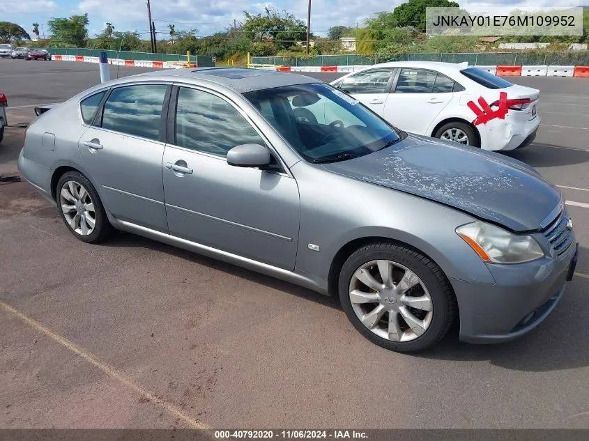 2006 Infiniti M35 VIN: JNKAY01E76M109952 Lot: 40792020