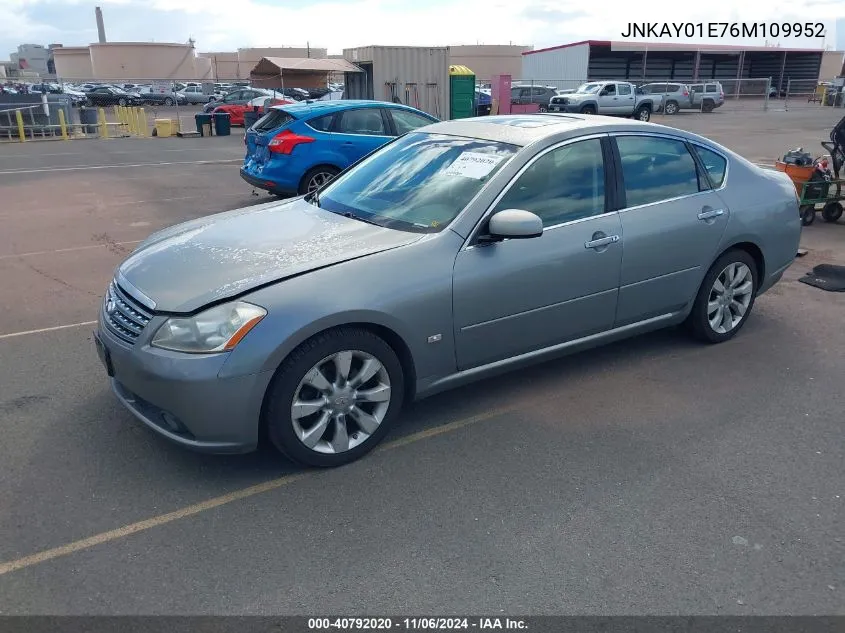 2006 Infiniti M35 VIN: JNKAY01E76M109952 Lot: 40792020