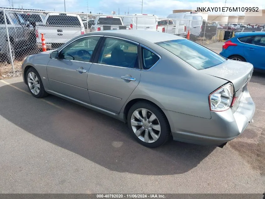 2006 Infiniti M35 VIN: JNKAY01E76M109952 Lot: 40792020