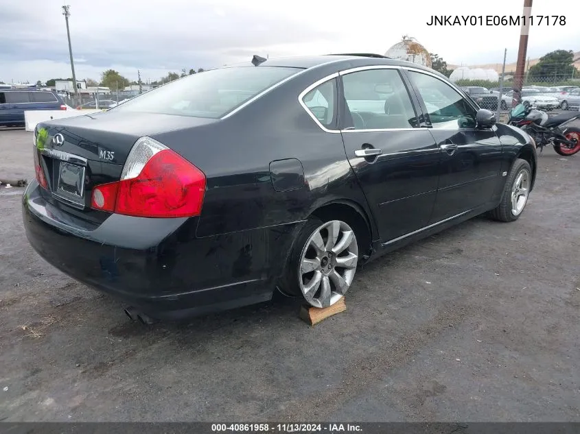 2006 Infiniti M35 VIN: JNKAY01E06M117178 Lot: 40861958