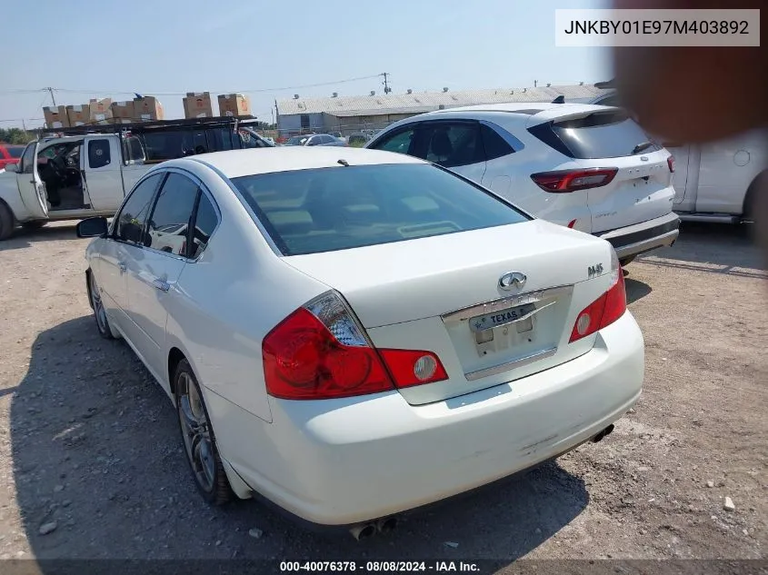 2007 Infiniti M45 Sport VIN: JNKBY01E97M403892 Lot: 40076378