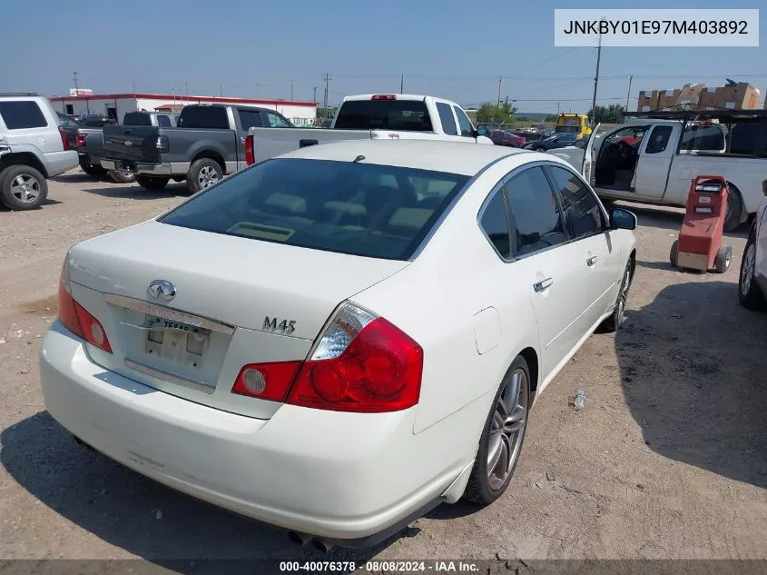 2007 Infiniti M45 Sport VIN: JNKBY01E97M403892 Lot: 40076378