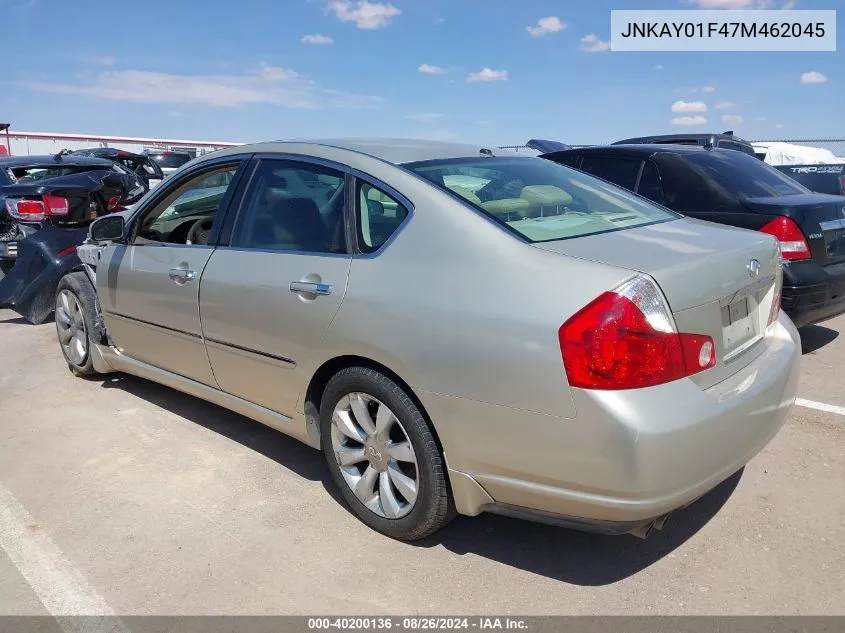 2007 Infiniti M35X VIN: JNKAY01F47M462045 Lot: 40200136