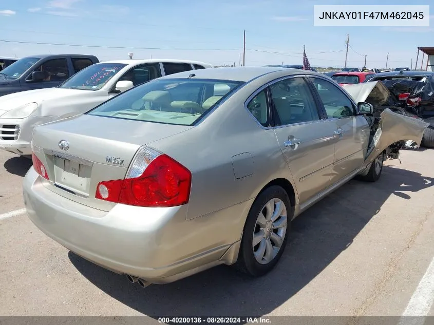 2007 Infiniti M35X VIN: JNKAY01F47M462045 Lot: 40200136