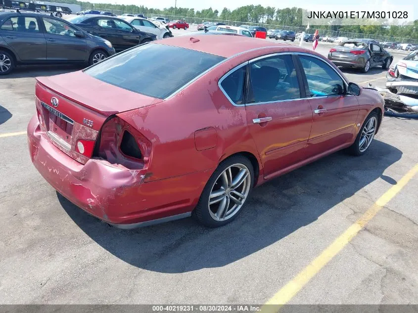 2007 Infiniti M35 Sport VIN: JNKAY01E17M301028 Lot: 40219231