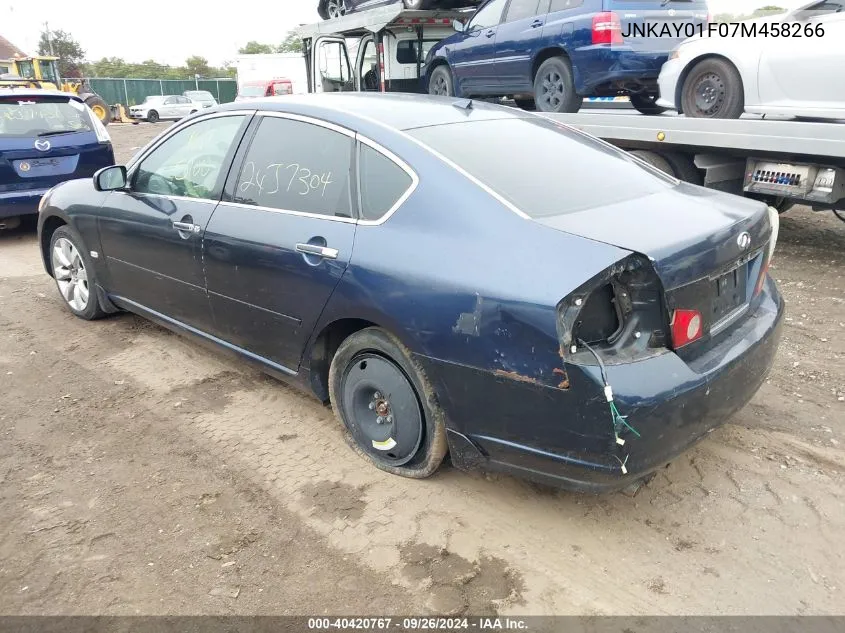 2007 Infiniti M35X VIN: JNKAY01F07M458266 Lot: 40420767