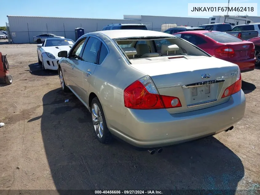 2007 Infiniti M35X VIN: JNKAY01F67M462418 Lot: 40456686