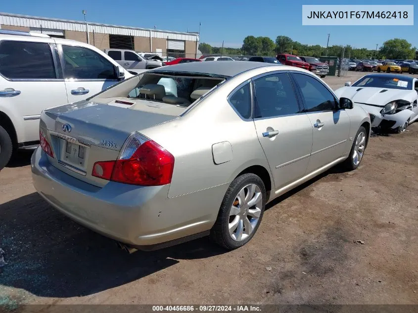 2007 Infiniti M35X VIN: JNKAY01F67M462418 Lot: 40456686