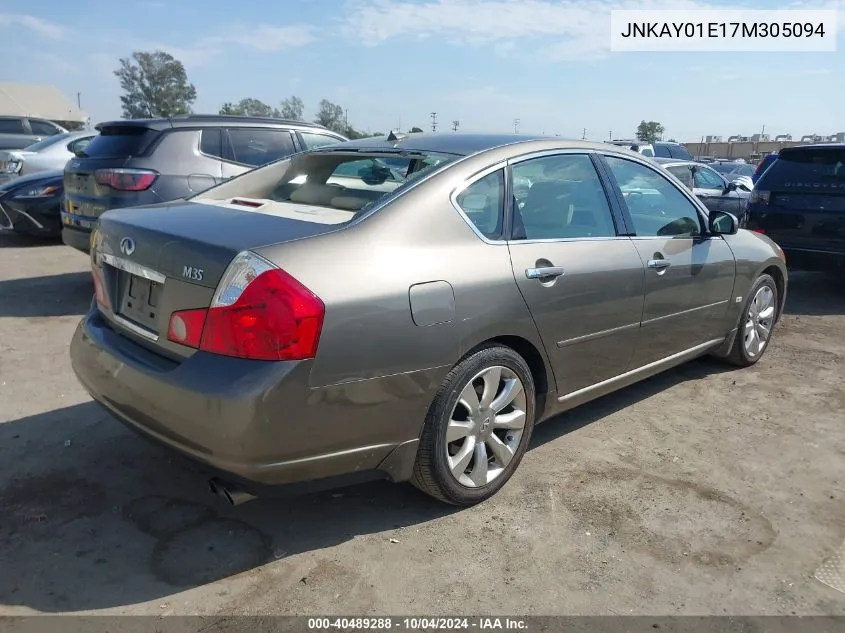 2007 Infiniti M35 VIN: JNKAY01E17M305094 Lot: 40489288