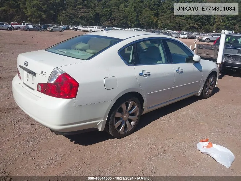 2007 Infiniti M35 VIN: JNKAY01E77M301034 Lot: 40644505