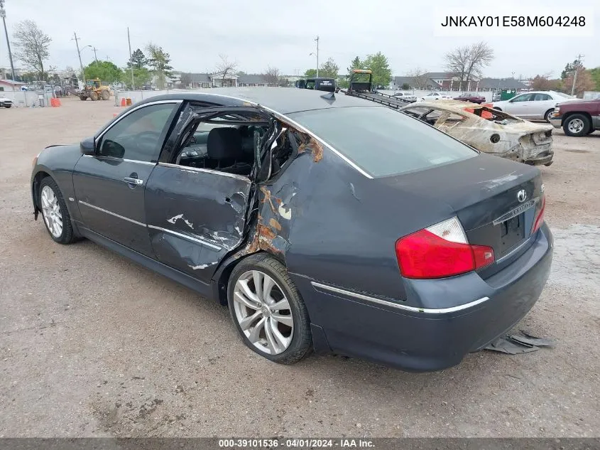 2008 Infiniti M35 VIN: JNKAY01E58M604248 Lot: 39101536