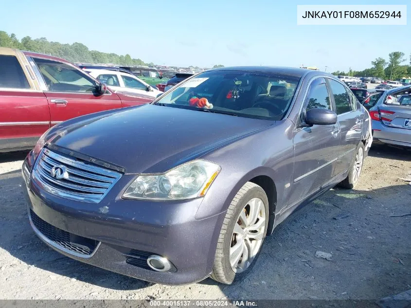 2008 Infiniti M35X VIN: JNKAY01F08M652944 Lot: 40015137