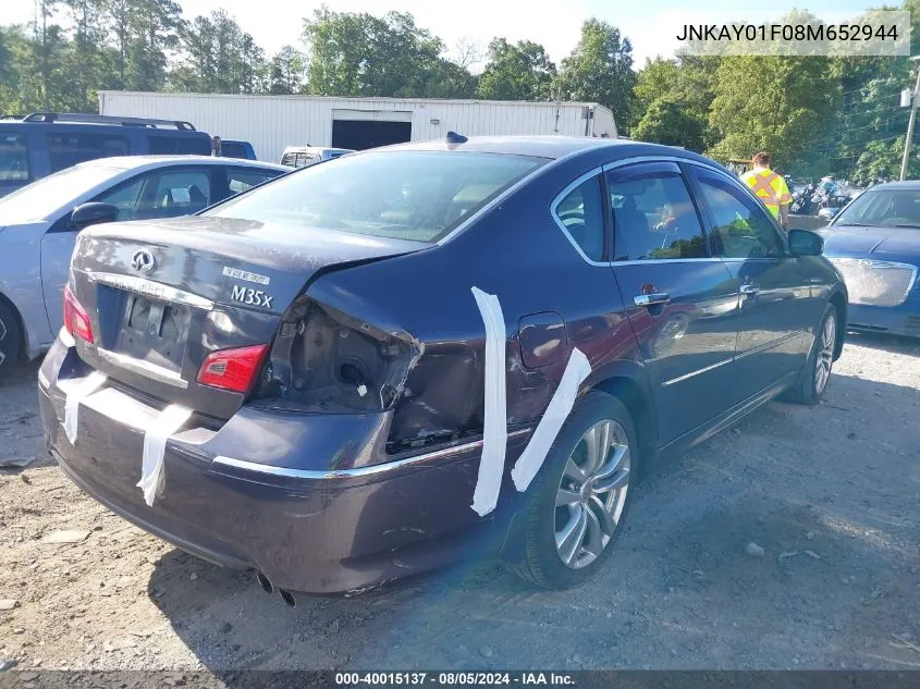 2008 Infiniti M35X VIN: JNKAY01F08M652944 Lot: 40015137