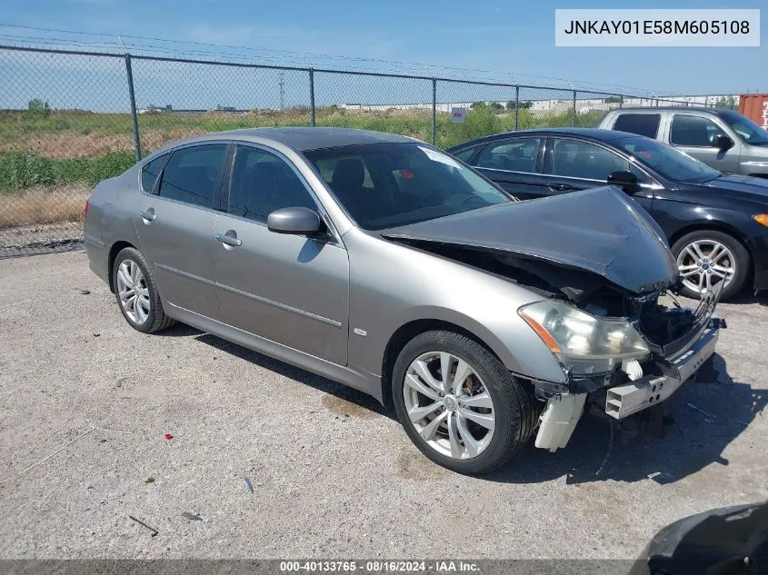 2008 Infiniti M35 VIN: JNKAY01E58M605108 Lot: 40133765