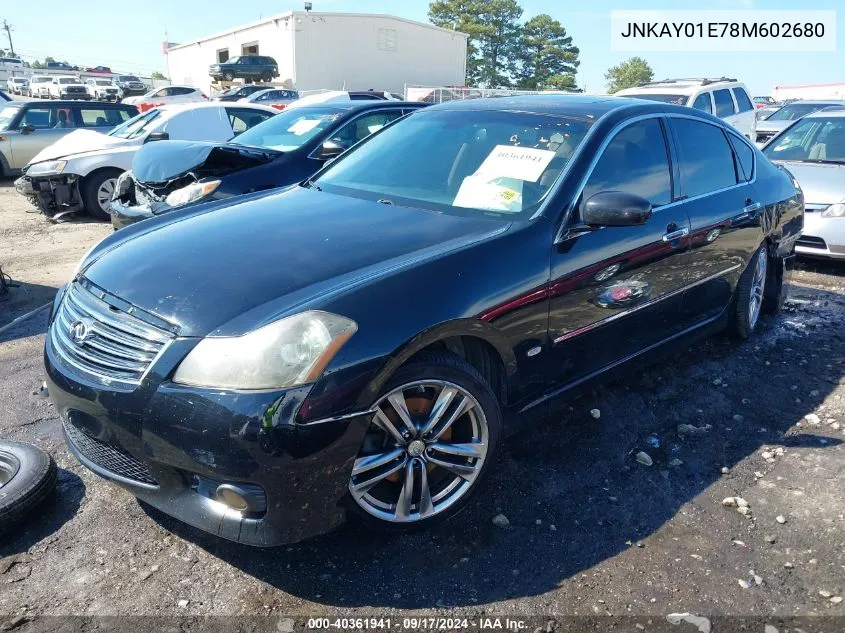 2008 Infiniti M35 VIN: JNKAY01E78M602680 Lot: 40361941