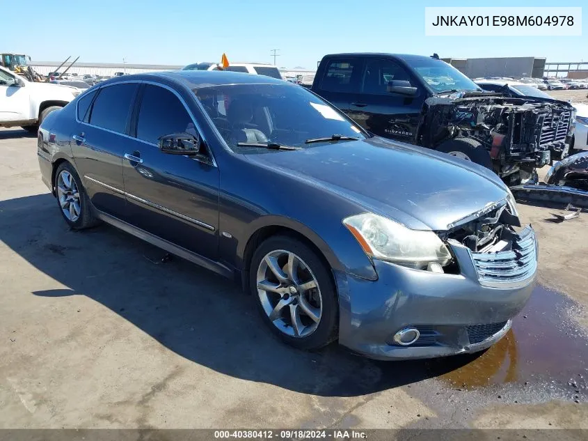 2008 Infiniti M35 VIN: JNKAY01E98M604978 Lot: 40380412