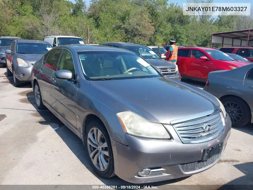 2008 Infiniti M35 VIN: JNKAY01E78M603327 Lot: 40386281