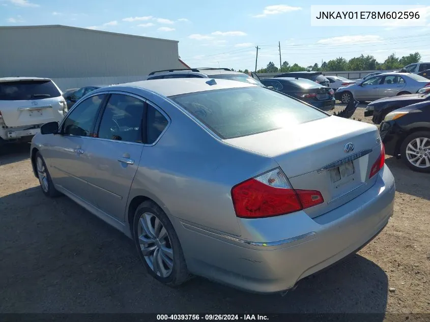 2008 Infiniti M35 VIN: JNKAY01E78M602596 Lot: 40393756