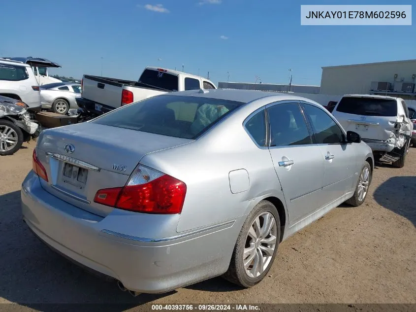 2008 Infiniti M35 VIN: JNKAY01E78M602596 Lot: 40393756