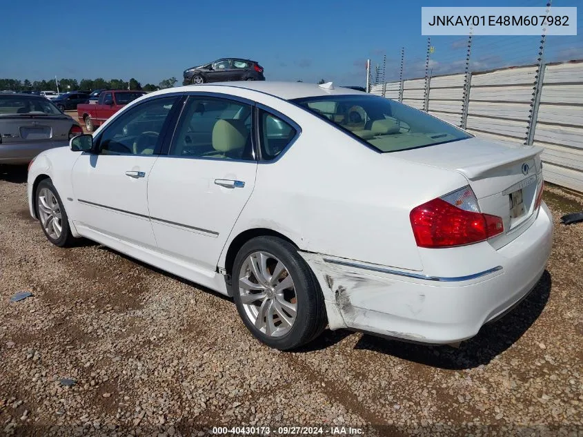 2008 Infiniti M35 VIN: JNKAY01E48M607982 Lot: 40430173