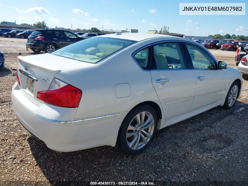 2008 Infiniti M35 VIN: JNKAY01E48M607982 Lot: 40430173