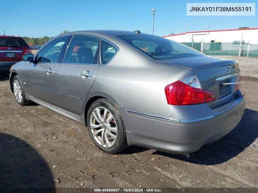 2008 Infiniti M35X VIN: JNKAY01F38M655191 Lot: 40488607