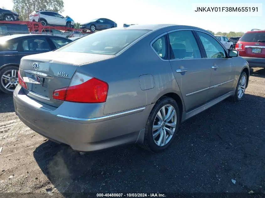 2008 Infiniti M35X VIN: JNKAY01F38M655191 Lot: 40488607