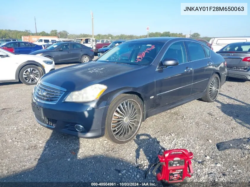 2008 Infiniti M35X VIN: JNKAY01F28M650063 Lot: 40504961