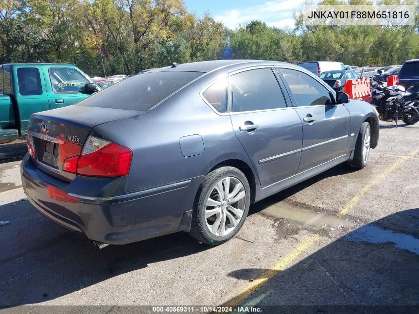 2008 Infiniti M35X VIN: JNKAY01F88M651816 Lot: 40569311