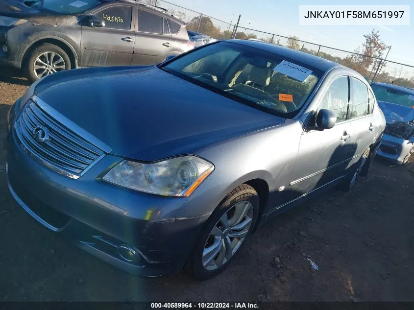 2008 Infiniti M35X VIN: JNKAY01F58M651997 Lot: 40589964