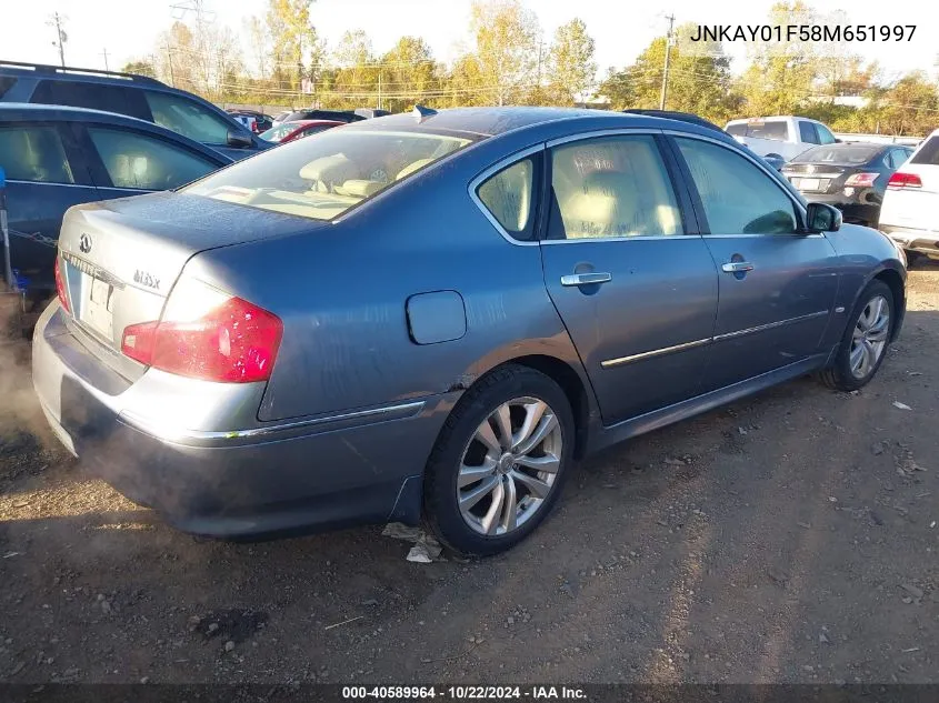 2008 Infiniti M35X VIN: JNKAY01F58M651997 Lot: 40589964