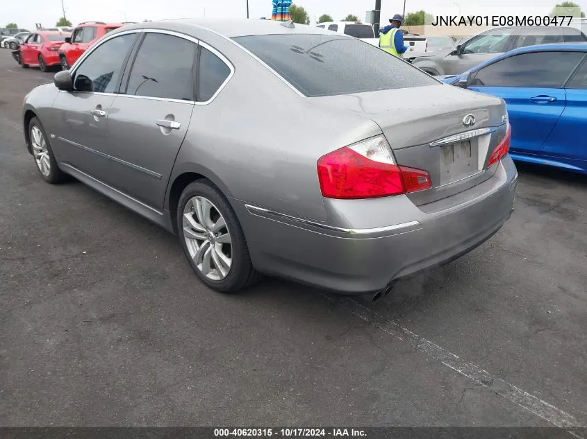 2008 Infiniti M35 VIN: JNKAY01E08M600477 Lot: 40620315