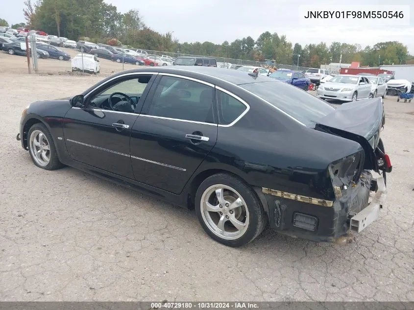 2008 Infiniti M45X VIN: JNKBY01F98M550546 Lot: 40729180