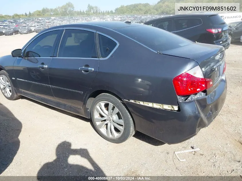 2009 Infiniti M35X VIN: JNKCY01F09M851602 Lot: 40505637