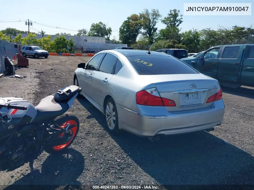 2010 Infiniti M35 VIN: JN1CY0AP7AM910047 Lot: 40247283